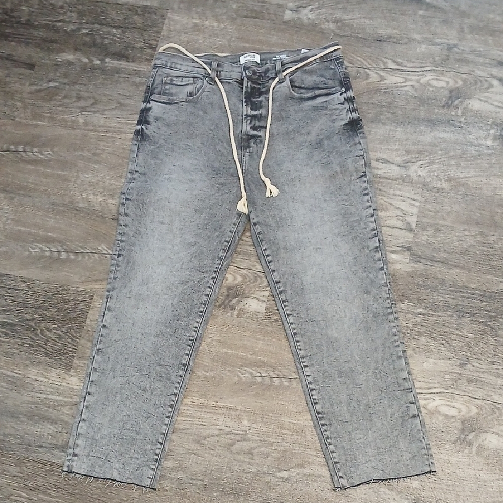 Women's Gray Jeans with Drawstring, By Kensie New Without Tags